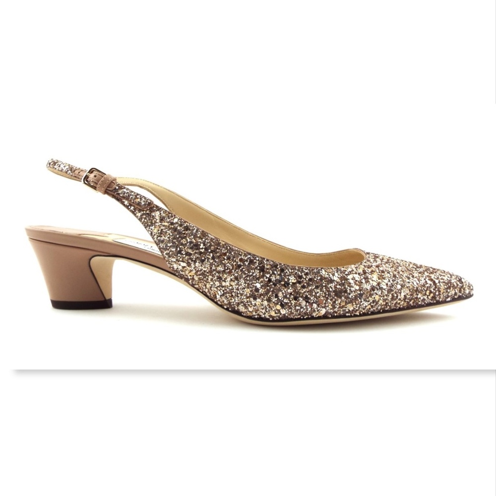 New JIMMY CHOO champagne Glitter Slingback Pump 43 - Picture 5 of 8